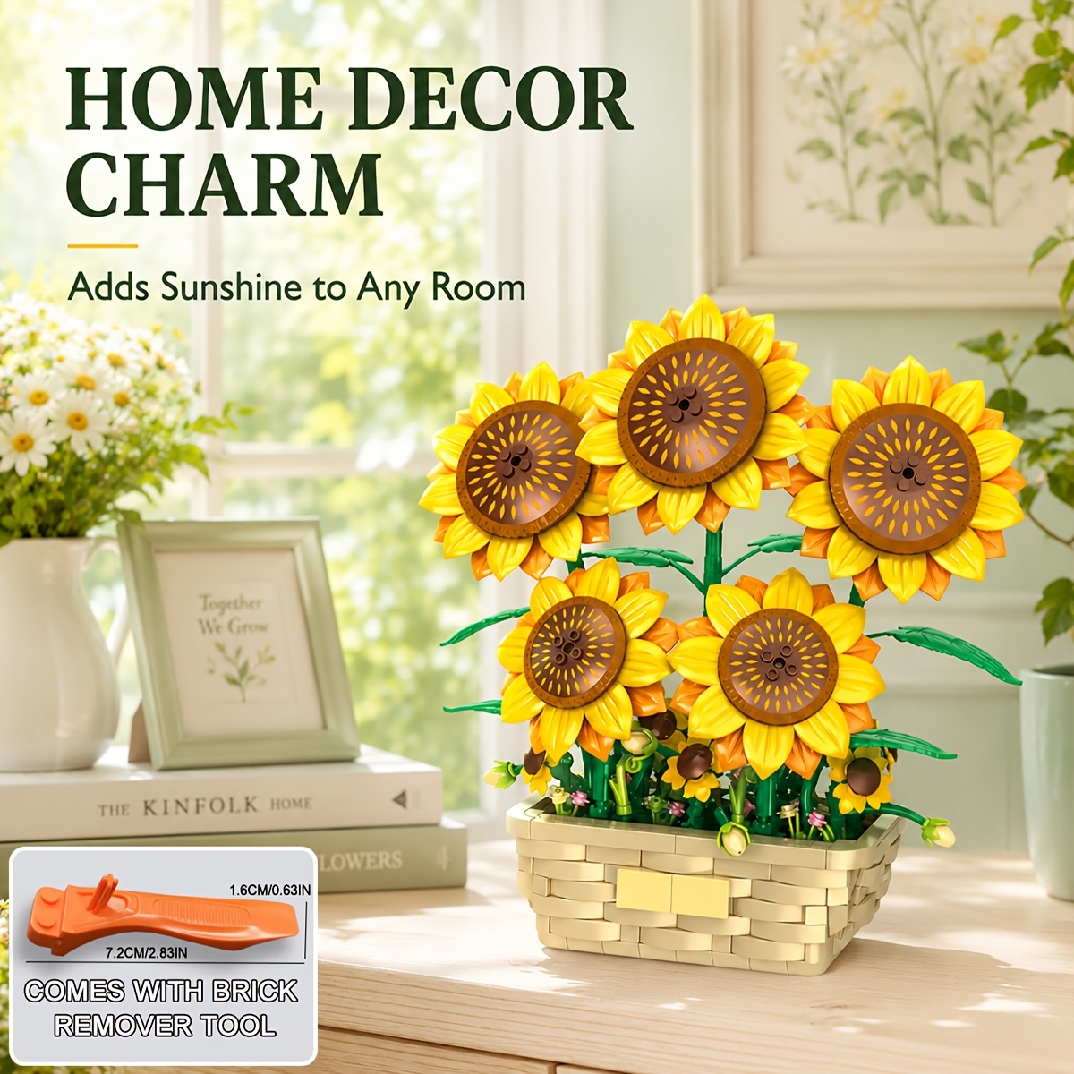 Sunflower Potted Building Block Flower Model Toy